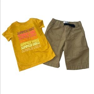 Boys bundle Cat and Jack tee and Old Navy Shorts